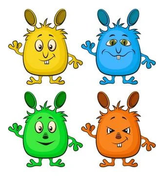 Cartoon Monsters Set Stock Illustration