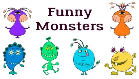 Cartoon Monsters Set Stock Illustration