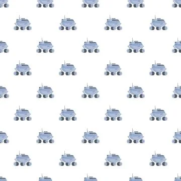 Cartoon moon rover pattern exploring space mission Illustrazione stock