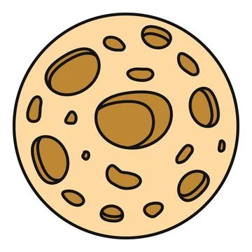 Cartoon moon showing craters representing space and astronomy Stock Illustration