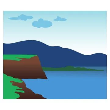 Cartoon mountain landscape Stock Illustration