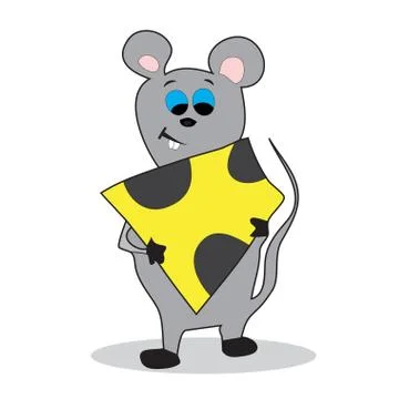 Cartoon mouse with cheese Stock Illustration