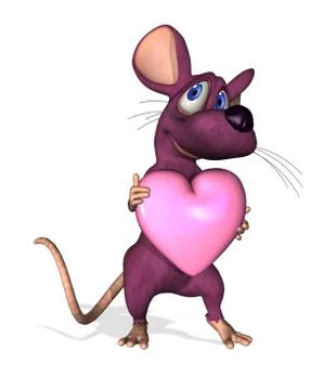 Cartoon Mouse with Heart Stock-Illustration