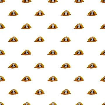 Cartoon mouse playing hide and seek in burrow pattern Stock Illustration