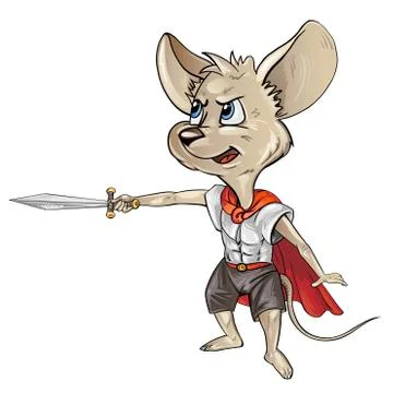 Cartoon mouse with a sword Stock Illustration