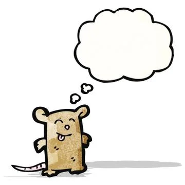 Cartoon mouse with thoguht bubble Illustrazione stock
