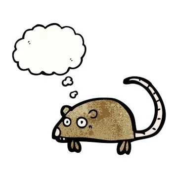 Cartoon mouse with thought bubble Illustrazione stock