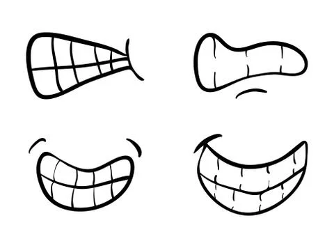 Cartoon mouth with  teeth set vector symbol icon design. Beautiful illustrati Stock Illustration