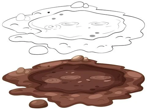 Cartoon Mud Puddle Illustration Stock Illustration