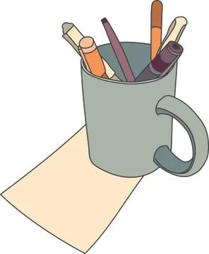 Cartoon Mug Drawing Stock Illustration
