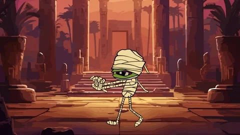 Cartoon Mummy Animation Stock Footage 257538736