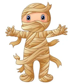 Cartoon mummy standing Stock Illustration