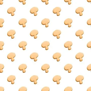 Cartoon mushroom objects forming seamless white background pattern Illustrazione stock