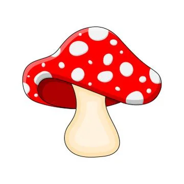 Cartoon mushroom toadstool isolated on white background Stock Illustration
