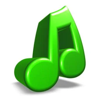 Cartoon music note on white background - 3d illustration Illustrazione stock