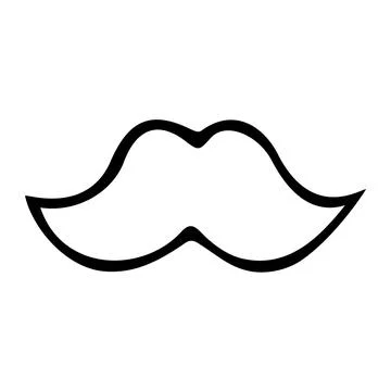 Cartoon mustache hand drawn vector illustration Stock Illustration