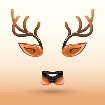 Cartoon muzzle of a deer face. Stock-Illustration