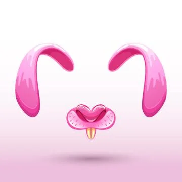 Cartoon muzzle of a rabbit face. Stock Illustration