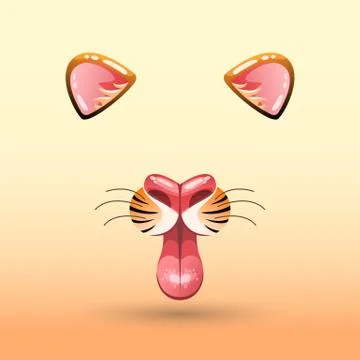Cartoon muzzle of a tiger face. Stock Illustration