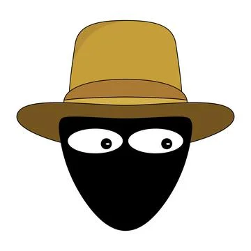Cartoon Mysterious Character with Hat Vector Illustration Stock Illustration