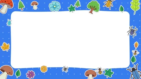 Cartoon Nature Theme Video Border Loop with Copy Space Stock Footage 346197392