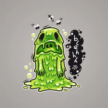 Cartoon Nausea Monster Stock Illustration