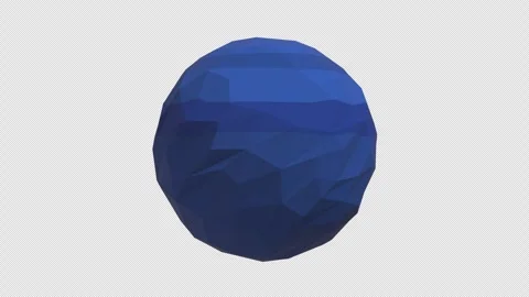Cartoon Neptune Rotate and Loop in alpha channel Stock Footage 245171364
