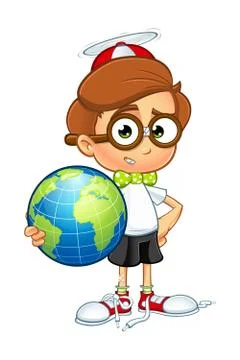 Cartoon Nerd Boy Character Illustrazione stock