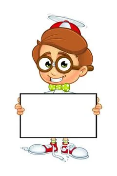 Cartoon Nerd Boy Character Stock Illustration