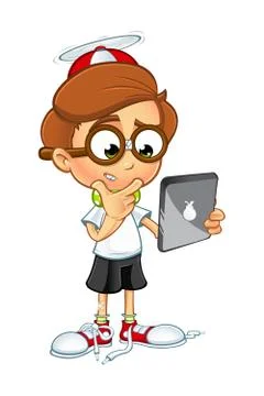 Cartoon Nerd Boy Character Stock Illustration