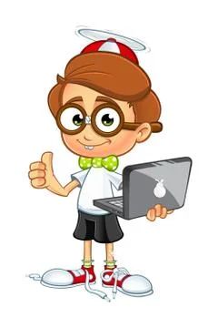 Cartoon Nerd Boy Character Stock Illustration