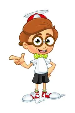 Cartoon Nerd Boy Character Stock Illustration