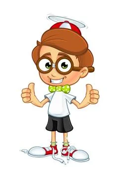 Cartoon Nerd Boy Character Stock Illustration
