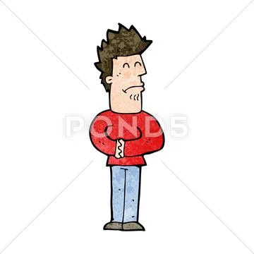 Cartoon nervous man Stock Illustration