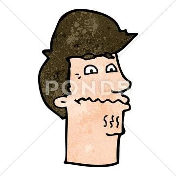 Cartoon nervous man Stock Illustration