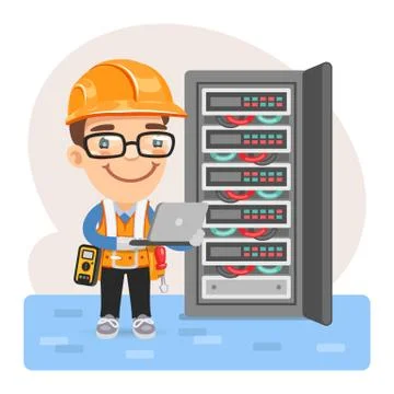 Cartoon Network Engineer Stock Illustration