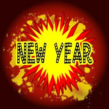 Cartoon New Year Explosion Illustrazione stock