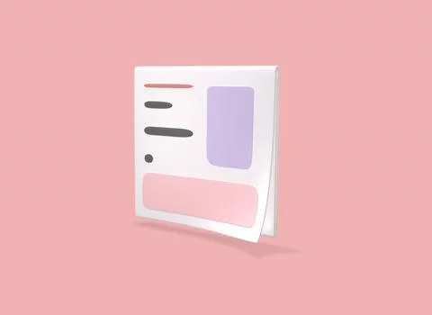 Cartoon newspaper isolated in the background 3d-rendering Иллюстрация