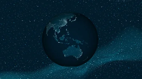 Cartoon Night Earth Stock Footage 34129374