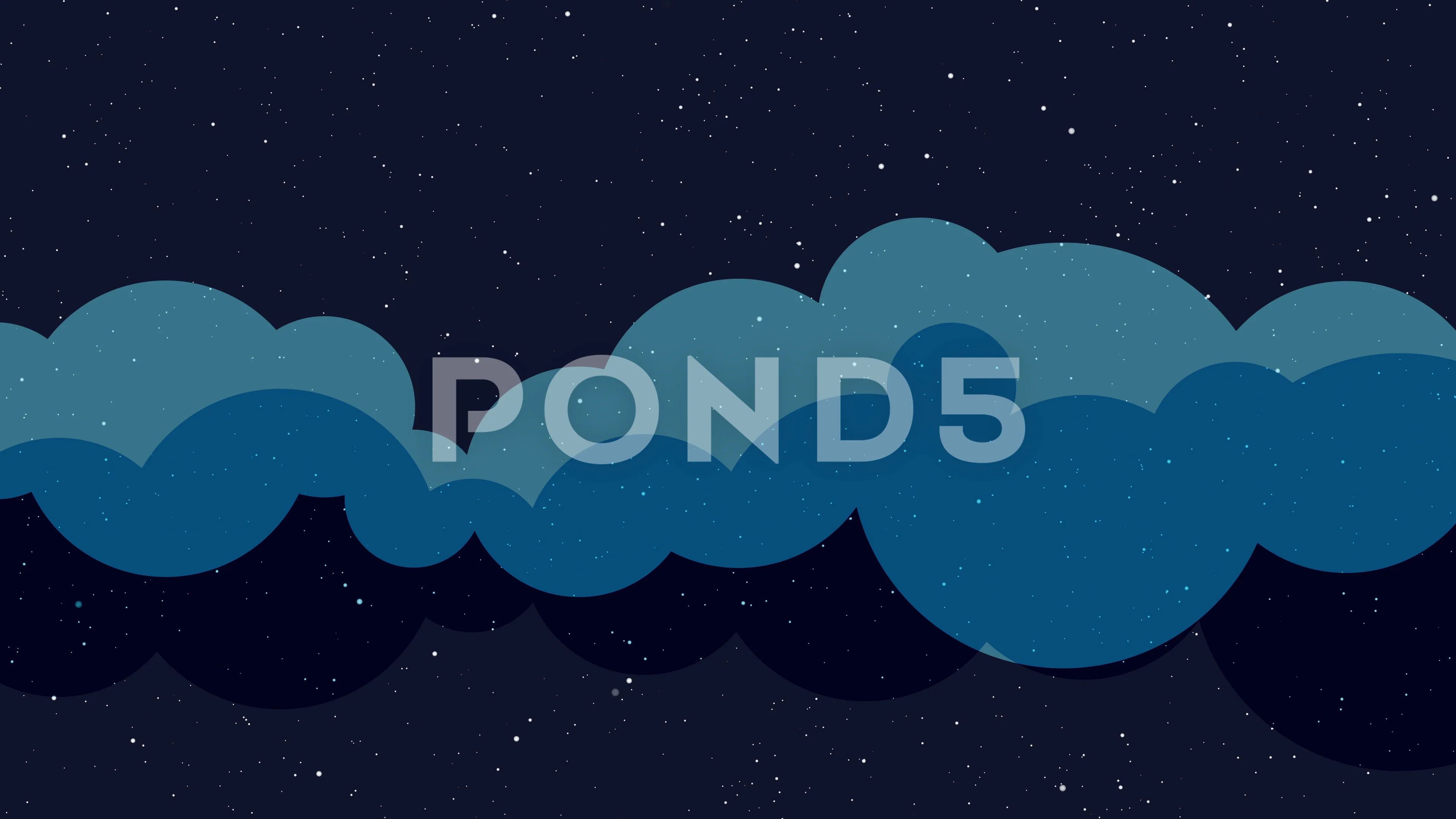 Cartoon night sky with shiny stars and c... | Stock Video | Pond5