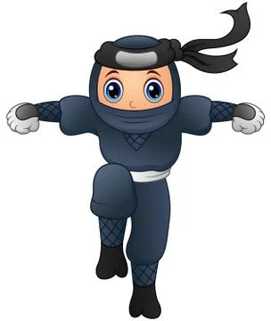 Cartoon ninja running Stock Illustration