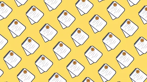 Cartoon notebook pattern with A grade , seamless looping educational background Stock Footage 308061817