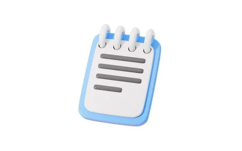 Cartoon notepad, memo pad, 3d rendering. Stock Illustration