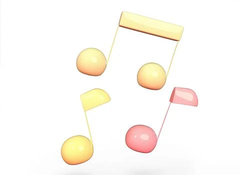 Cartoon notes on a white background 3D rendering イラスト素材