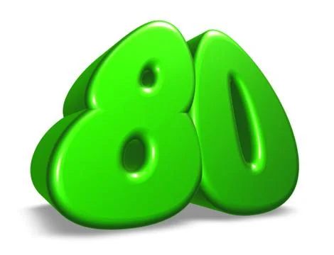 Cartoon number eighty on white background - 3d illustration イラスト素材