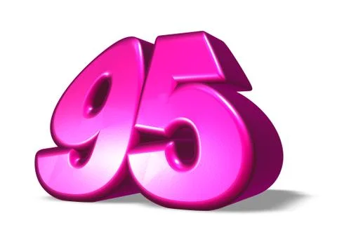 Cartoon number ninety five on white background - 3d illustration Illustrazione stock