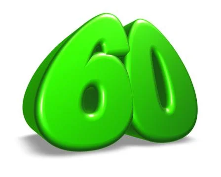 Cartoon number sixty on white background - 3d illustration Stock-Illustration