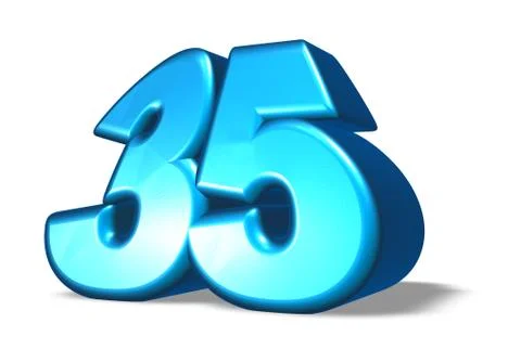 Cartoon number thirty five on white background - 3d illustration イラスト素材