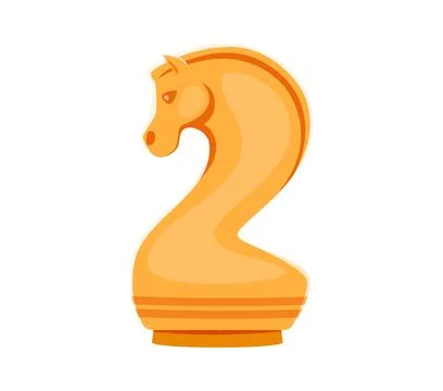 Cartoon number two as a knight chess piece 2 font Stock Illustration