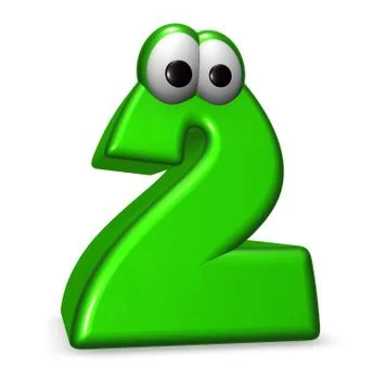 Cartoon number two on white background - 3d illustration Stock-Illustration